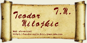 Teodor Milojkić vizit kartica